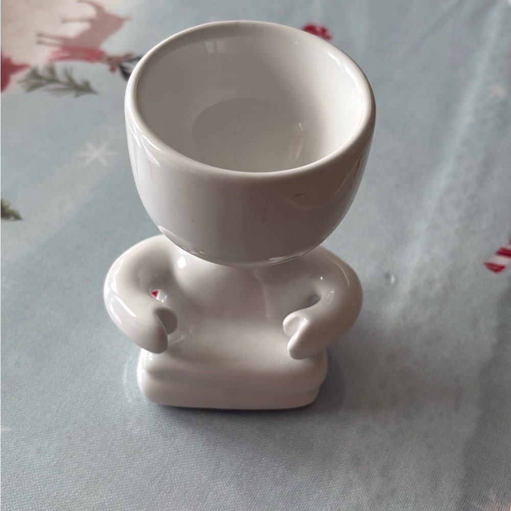 Mini White "Sitting Man" Ceramic Succulent Planter